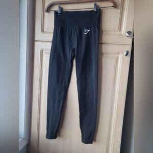 Like New Gymshark Dark Gray  Blk High Waisted Leggings